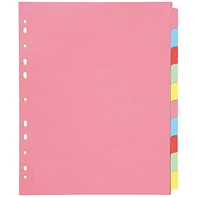 Image of Q Connect 10 Part Extra Wide Subject Divider A4 KF76982