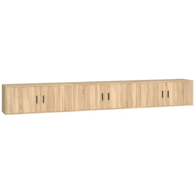 Image of vidaXL Wall mounted TV Cabinets 3 pcs Sonoma Oak 100x34.5x40 cm