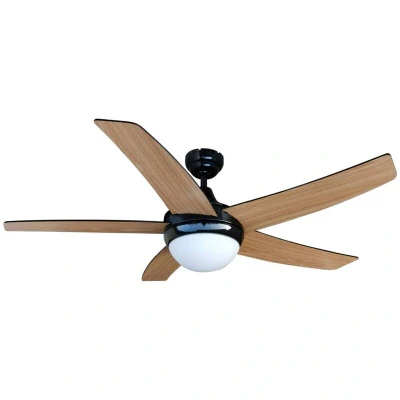 Image of Lindby ceiling fan with light Auraya, quiet, black