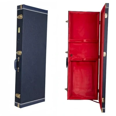 Image of Crossrock Relief Series Wooden Case For Jazzmaster/Jaguar Style Electric Guitars, With Highly Textured Surface, Mink Imitation Fleece, Stainless Steel Latches, Ocean Blue (CRW630JMOB)