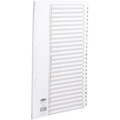 Image of Concord Classic Index Mylar reinforced Punched 4 Holes A Z 26 Part A4 White Ref 04501/ CS45