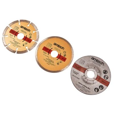 Image of Amtech V0260 3 Piece 115mm (4.5&quot;) Diamond and Cut Off Blade Set