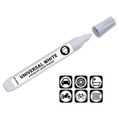 Image of SD COLORS UNIVERSAL WATERPROOF PAINT MARKER WHITE for Small Repair Cars, Metal, Wood, Plastic, Windows, Frames, Doors, Gates