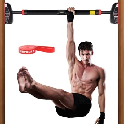 Image of HAPBEAR Pull Up Bar for Doorway, Strength Training Chin without Screws, Adjustable Width Locking Mechanism Pullup with Non slip, Doorway Home Gym Upper Body Workout