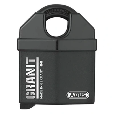 Image of ABUS Granit Padlock 37/60#SZP for Outdoor Use with Security Card and Key LED Light Made of Hardened Special Steel Level 10 Black