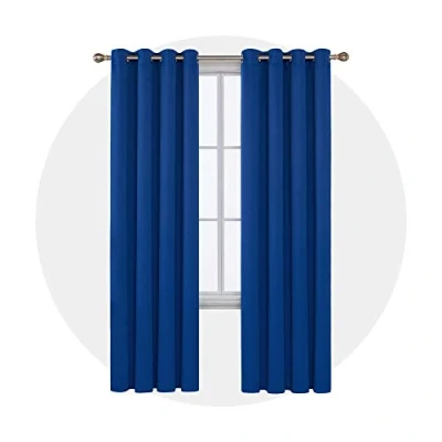 Image of Deconovo Blackout Curtains Thermal Insulated Window Treatments Grommet Top Drapes Room Darkening Panels,52 x 84 Inch 1 Panel,Royal Blue