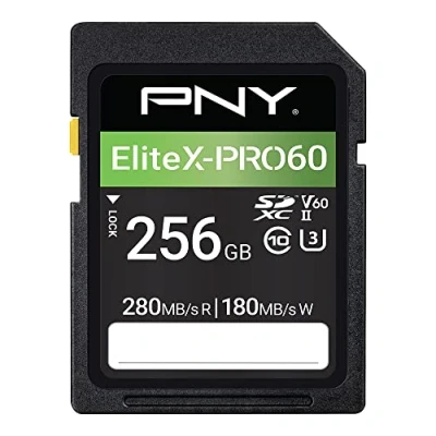 Image of PNY 256GB EliteX PRO60 Class 10 U3 V60 UHS II SDXC Flash Memory Card