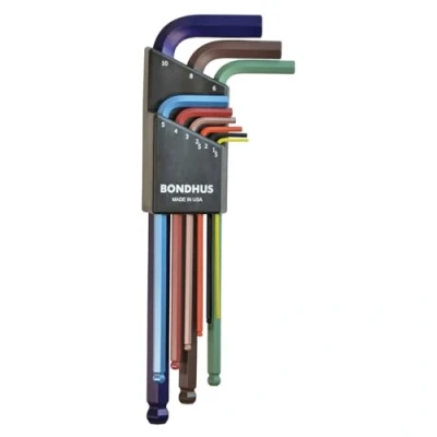 Image of Bondhus 69499 Ball End L Wrench Set with Colorguard Finish, 9 Piece Multicolour&#039;