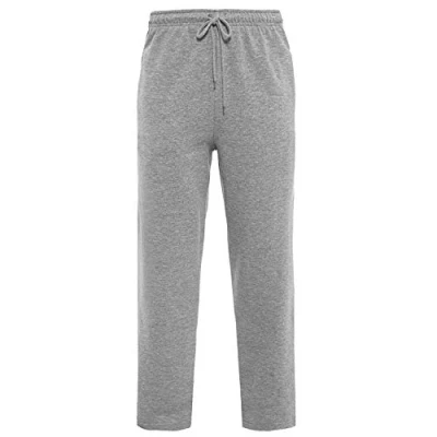 Image of GA COMMUNICATIONS Men’s Exercise Jogging Sweat Pants Open Hem Lightweight Casual Drawstring Brushed Fleece Elasticated Waist Bottoms Gym Trousers (5XL, Grey)