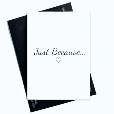 Image of Just Because Greeting Card Blank Inside For Any Occasion All Cards Friendship Thank You Valentine&#039;s Day SP102