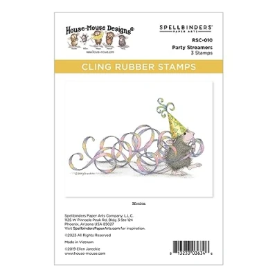 Image of Spellbinders Party Streamers Cling Rubber Stamps from The House Mouse Everyday Collection