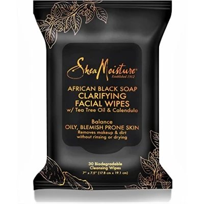 Image of Shea Moisture African Black Soap Clarifying Facial Wipes By for Unisex 30 Pc
