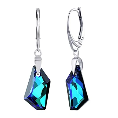 Image of SILVEGO LSW179E Women 925 Sterling Silver Earrings with Swarovski Crystals