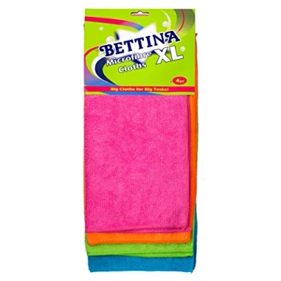 Image of Bettina XL Extra :Large Microfibre Cleaning Cloths Soft Absorbent Polishing Dusters 28 x 28cm (8 Cloths)