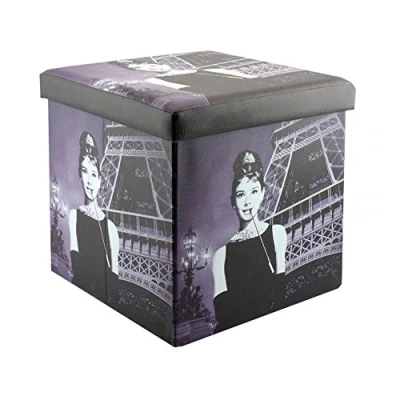 Image of Leonardo Audrey Folding Storage Box, Black/White, 38x38x38 cm
