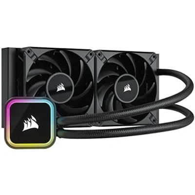 Image of Corsair iCUE H100i RGB ELITE Liquid CPU Cooler (16 Dynamic LEDs, 120mm AF Series FDB Fans, 240mm Radiator, Software Compatible LGA 1700, 1200, 115X, 2066, and AM4 Sockets) Black