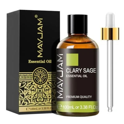 Image of MAYJAM Clary Sage Essential Oils 100ML, Oil for Diffuser, Humidifier, DIY, Home, Office