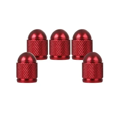 Image of SENZEAL 5Pcs Tyre Valve Caps Bullet Style Universal Car Dust Cap Aluminum Tire Stem for Bikes Cars Motorcycles Trucks SUVs Red