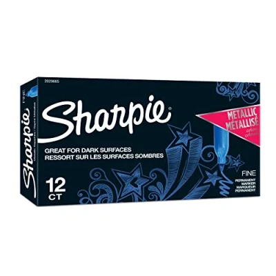 Image of Sharpie Metallic Permanent Markers, Fine Point, Sapphire, 12 Count Marker (2029665)