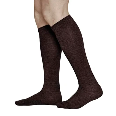 Image of vitsocks Men&#039;s 80% MERINO Wool Long Leg Knee High Winter Socks, Warm Breathable, brown, 6 8