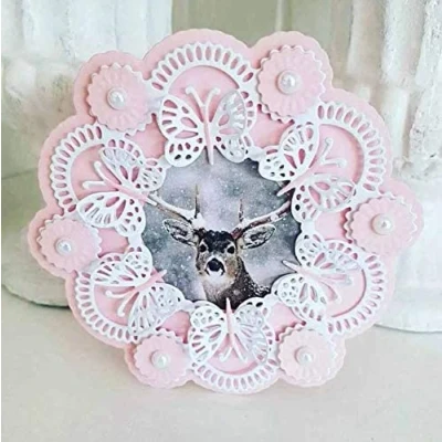 Image of Cutting Dies for Card Making, YunTrip Butterfly Flower Wreath Metal Stencil DIY Scrapbooking Album Embossing Paper Cards Decorative Craft