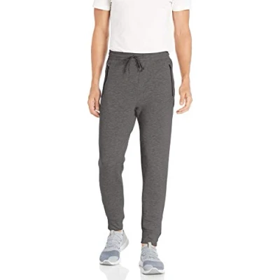 Image of Jockey Men&#039;s Active Fleece Joggers with Zip Pockets Casual Pants, Charcoal Heather, Large