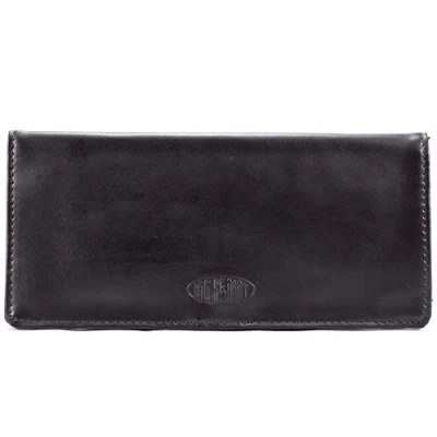 Image of Big Skinny Women&#039;s Executive Leather Bi Fold Checkbook Slim Wallet, Holds Up to 40 Cards, Black