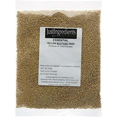 Image of JustIngredients Essentials Yellow Mustard Seeds, 100 g Pack of 5