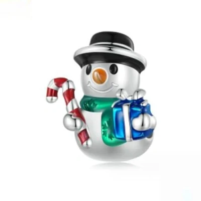 Image of Christmas Charm Beads Original 925 Sterling Silver Love Family Bead Charms for Pandora Bracelets Women&#039;s Jewellery (Snowman 939 Charm)