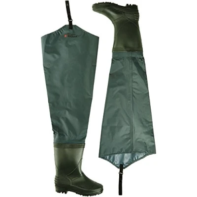 Image of Shakespeare Sigma Nylon Hip Wader, Overalls, Waders, For Wading , Fly Fishing Hunting Muck Work, Unisex, Grey/Green, EU 42 UK 8 US 9