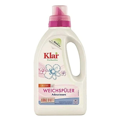 Image of Klar eco Sensitive Fabric Softener 750 ml, Unscented, 30 Washes, for Allergy Sufferers, Vegan