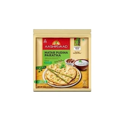 Image of Aashirvaad Matar Pudina Paratha 400G Stuffed Flat Bread Dish Breakfast Food Ready to Eha 100% Fresh Indian Origin