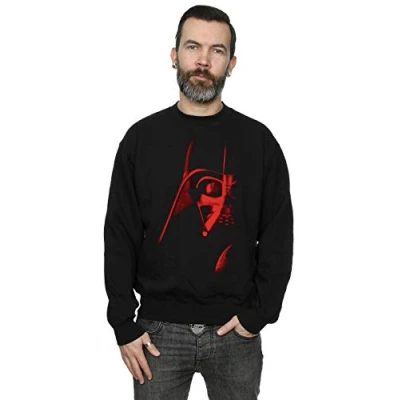 Image of Star Wars Men&#039;s Vader Red Face Sweatshirt Large Black
