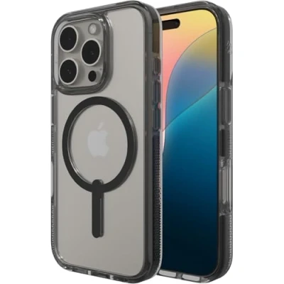 Image of ZAGG Santa Cruz Snap iPhone 16 Pro Case Clear &amp; Black, Black,Clear