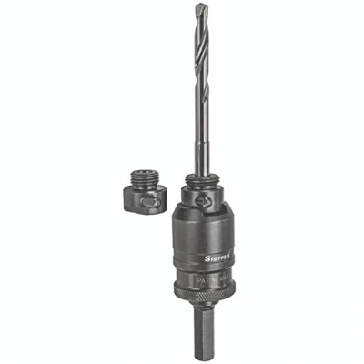 Image of Starrett Hole Saws Arbor Kit A6 5 Kwik Change with Carbide Tipped Drill Bit 8.75mm Hex Shank 9.75mm Quick Mandrel