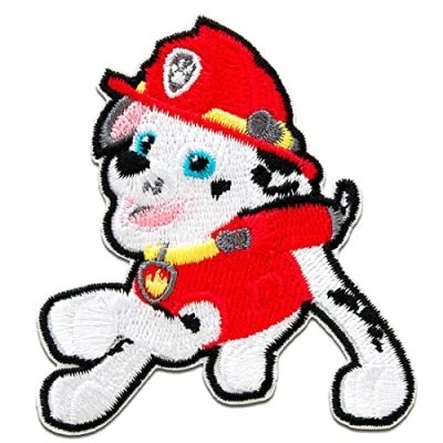 Image of Iron on Patches Paw Patrol Marshall red 7x6,2cm Spin Master Application Embroided Patch Badges
