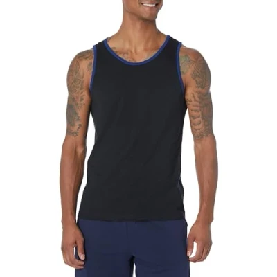 Image of Amazon Essentials Men&#039;s Slim Fit Vest, Black/Blue, S