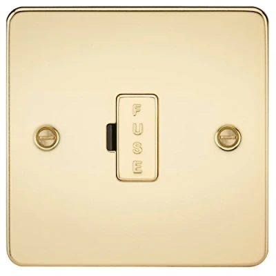 Image of KnightsBridge Flat Plate 13A fused spur unit polished brass