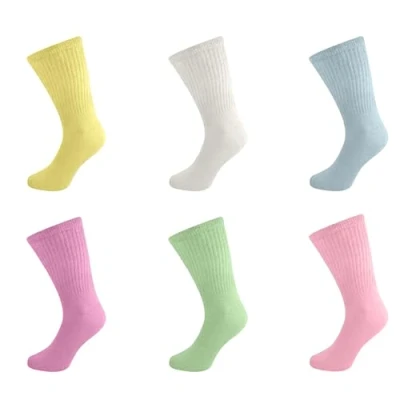 Image of Bonjour Six pairs of Women&#039;s DIABETIC Extra Wide Non Elastic Cotton Socks for Swollen Legs and Diabetics Top Designed Problematic feet UK Size 4 8 (Style 2)