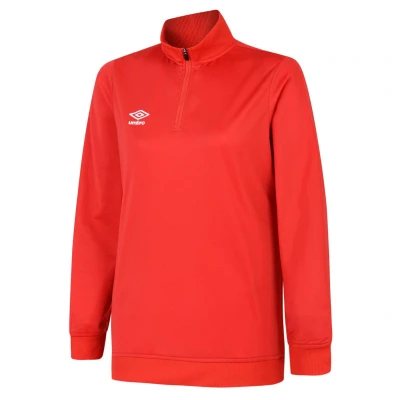 Image of Umbro Womens/Ladies Club Essential Half Zip Sweatshirt (Vermillion) Red Size 2XL
