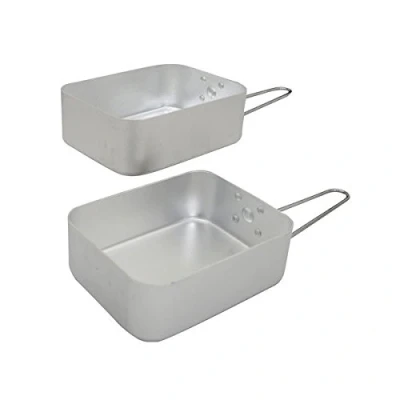 Image of Set of 2 Folding Mess Tins, Camping Cookware Pans