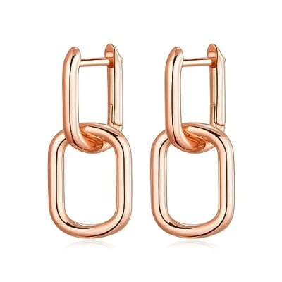 Image of Philip Jones Rose Gold Plated Paperclip Earrings