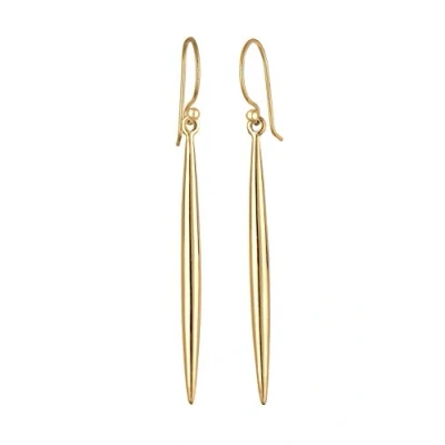 Image of Elli Women Bar Drop Minimal Basic 925 Silver Gold Plated Earrings