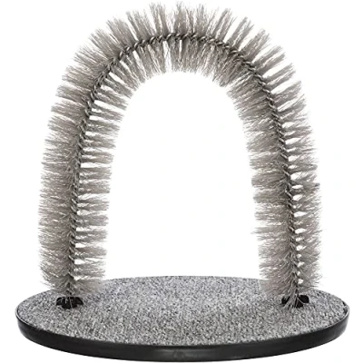 Image of TRIXIE 23130 Massage and Grooming Curve, Cat, 36 x 33 cm, Grey