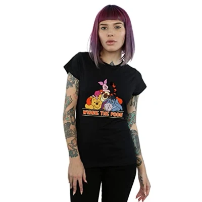 Image of Disney Women&#039;s Winnie The Pooh Group T Shirt Black Large
