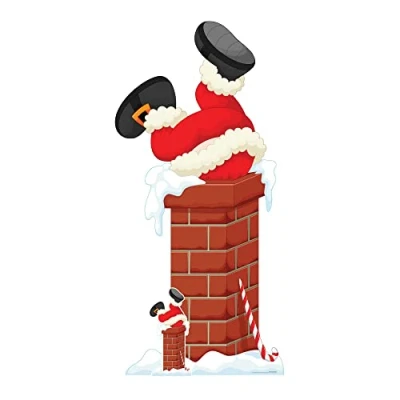 Image of Star Cutouts SC1651 Santa Clause In Chimney Cardboard Cutout