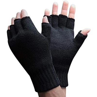Image of Mens Thinsulate 3M Thermal Fingerless Gloves Black L/XL GL131