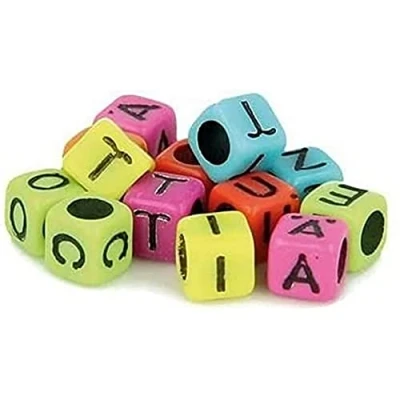 Image of Artemio Artémio Pearl Dice 6 Colours 300 Pieces Alphabet, Multi Color, L