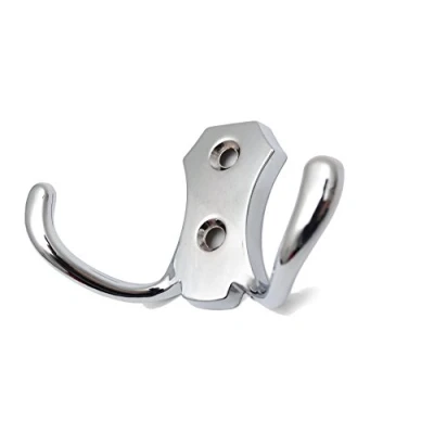 Image of 1 x Double Coat Hanger Hook Door Wall Bath BK24 Chrome