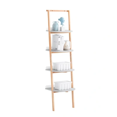 Image of 4 Tiers Ladder Shelf Bookshelf Storae Display Wall Shelf,HSTR02 K HG Sobuy